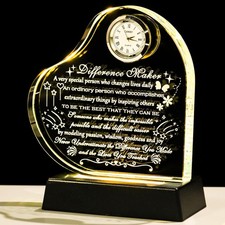 YWHL Difference Maker Clock Gifts with Colorful LED Base picture