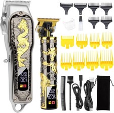 HIENA PRO Hair Clippers for Men T-Blade Trimmer Set, Black+gold  picture