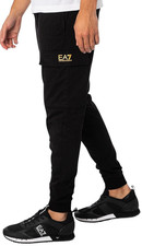 EMPORIO ARMANI $125 Men's EA7 Logo Joggers Sizes S, M Black Gold AUTHENTIC NEW picture
