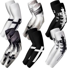 Geyoga 6 Pairs Faith Cross Arm Sleeve for Youth & Adult Religious Jesus Large  picture