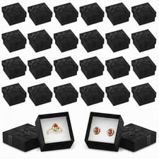 Tesorrio 24 Pcs Bulk Ring Boxes for Jewelry Gifts, 1.57 x 1.12 In (Black) | S... picture