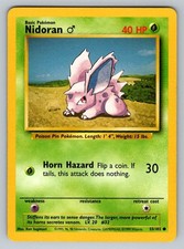 Nidoran M 55/102 Common Base Set Unlimited Pokemon picture