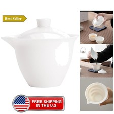 White Porcelain Gaiwan Tea Cup, 6oz Kung Fu Tea Cup with Filter Lid picture