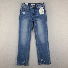 Lovervet By Vervet Jeans Womens 27/5 Blue Slim Straight Medium Wash Denim NEW picture