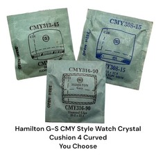 Hamilton Watch Crystal x 1 G-S CMY Style Cushioned 4 Curves VTG NOS picture