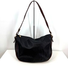 Marino Orlandi Large Black Brown Leather Shoulder Bag Harness Italy Equestrian picture