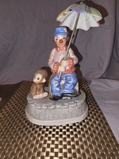 MSR Imports Vintage Clown with Umbrella & Monkey Music Box — Wind-Up, Works picture
