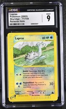 CGC 9 MINT Lapras 71/144 Skyridge Reverse Holo Pokemon Card POP 19 picture