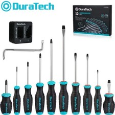 DURATECH 12PCS Screwdriver Set S2 Alloy Steel 5 Phillips Slotted Tip Screwdriver picture