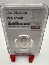 1965 Greece 20D Proof 67 Cameo NGC picture