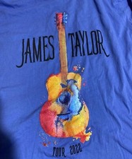 Vtg James Taylor 2022 Tour Heavy Cotton Blue All Size Unisex Tee Shirt picture
