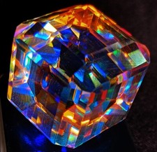 Superb Natural Mystic Topaz Rainbow Color Cube Cut Certified 105+ Ct Gemstone picture