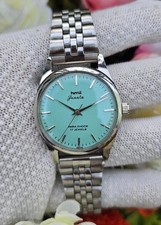 Vintage Hmt Janata Hand Winding Transparent back Men Steel 17 Jewels Wrist Watch picture
