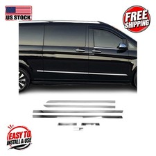 MERCEDES VITO W447 2014+ L3 Double S.Side Door Streamer SS Gloss Silver 7 Pcs picture