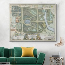 1736 John Rocque Map of Kensington Gardens – Paths, Trees & Royal Grounds picture
