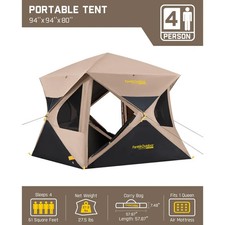 FanttikOutdoor Alpha C4 Ultra Instant Cabin Tent 4 Person Pop Up picture