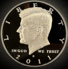 2011-S GEM PROOF Kennedy Half Dollar Clad 50C DEEP ULTRA CAMEO picture