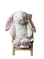 Jellycat Medium Blossom Cherry Bunny Plush Floral Ears & Feet 12