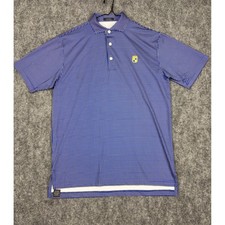 Turtleson Mens Blue Yellow Geometric Performance Golf Polo Shirt Size M TC Logo picture