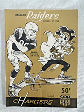Vintage 1963 AFL Football Program Oakland Raiders vs San Diego Chargers Al Davis picture