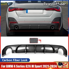 For 2021-24 BMW G26 Gran Coupe M Sport 430i Rear Diffuser W/ LED Carbon Look ABS picture