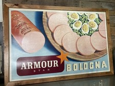 Armour Star Bologna Sign Huge 66”x45” Vintage Double Sided picture