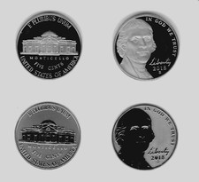 2018 S Jefferson Nickel Reverse Proof & 2018 S Proof from Proof Set (2 Coins) picture