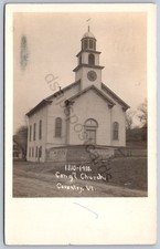 K30/ Coventry Vermont RPPC Postcard c1910 Congregational Church 151 picture