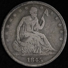 1845-O Seated Liberty Silver Half Dollar FINE E319 SWQPM picture