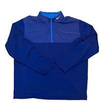 NWOT Nike Golf Tour Performance Dri-FIT 1/4 Zip Mock Neck Blue Mens 2XL 639883 picture