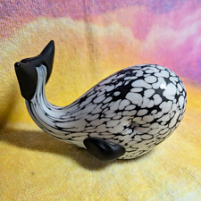 Archimedes Seguso Bianco Nero 'Fantasy Line' Whale Murano Italy 1950's/60's/70's picture