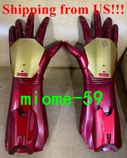 US Ship Iron Man Left+Right Hand Laser Armor Arm Cosplay Gloves LED Light Gift picture