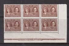Newfoundland #147ii NH Mint Lathework Block Of Six picture