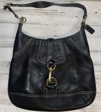 Vintage Coach Hampton Black Pebble Leather Shoulder Bag F06S-10210 picture