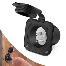 15A 125V Shore Power Inlet Port Plug,NEMA 5-15P Male Receptacle RV Flanged Inlet picture