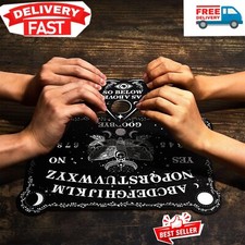 Black Wooden Ouija Board Game Spirit Hunt Planchette Accessories Games Supplies picture