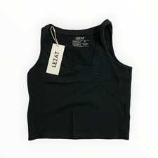 Lezat Eden Asymmetrical Organic Cotton Tank Black Medium Womens Sleeveless picture
