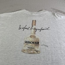 Vintage Goldschlager Shirt Mens XL Gray Be Afraid Bottle Liquor Graphic Murina picture