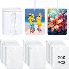 200 Pcs Sublimation Air Fresheners Blanks ，Sublimation Car Freshener Blanks with picture
