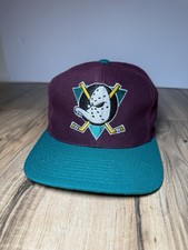 VTG 90s Anaheim Mighty Ducks Snapback Logo Hat NHL Hockey Wool Blend Excellent picture