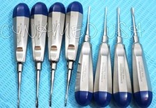 GERMAN 8 PC STR+CVD DENTAL SURGERY EXTRACTING LUXATING APICAL ROOT TIP ELEVATOR picture