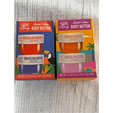 Spa Luxury Brazilian Body Butter Set 4pk Hibiscus Orchid Sol Flora 8oz Total picture