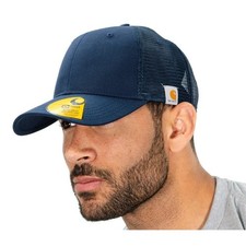 Carhartt Force Rugged Professional Series Navy Mesh Back Trucker Hat Cap NWT picture