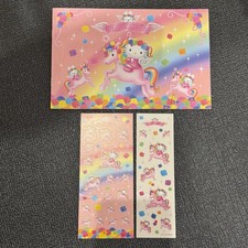 Vintage 2001 Sanrio Hello Kitty Rainbow Fairy Unicorn Sticker Album Sheets Rare picture