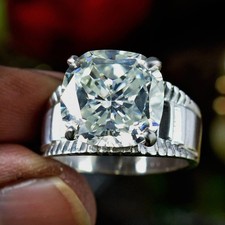 Cushion Shape 6.00Ct. Certified White Diamond  Ring In 925 Silver - Tariffs Free picture