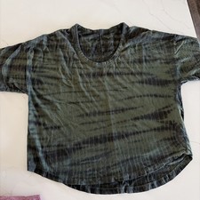 Athleta Move Tee M Dark Green black toe die Short Sleeve Relaxed Fit T-Shirt picture