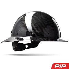Dynamic Wolfjaw Glossy Black Type 1-Class C Full Brim Black Carbon Fiber Hard Ha picture