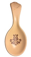 Vintage Pfaltzgraff Village Beige Ceramic Floral Spoon Rest Traditional Heart picture