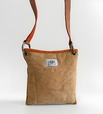 UGG Australia Shearling Lined leather suede Side Bag Crossbody  purse vintage picture