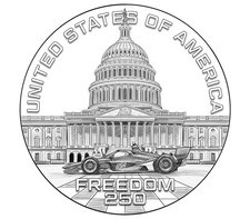 2026 P American Freedom 250 Race Car Medal Roger Penske U.S. Mint *Pre-Sale* picture